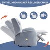 34"W Swivel Rocker Recliner Chair Accent Chair with Lumbar and Neck Support Pillow, USB and Type-C Ports, Blue/Beige/Grey-ModernLuxe - 4 of 4