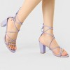 Allegra K Women's Back to College Strappy Straps Lace Up Chunky Heel Sandals - 2 of 4