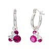 Disney Minnie Mouse Silver Plated Hoop Latch Back Birthstone Earrings - 4 of 4