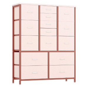 Dresser for Bedroom with 15 Fabric Drawers, Chest of Drawers, Tall Chest Storage Tower - 1 of 4