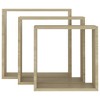 vidaXL Wall Cube Shelves 3 pcs Sonoma Oak - 4 of 4