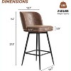 UNISOAR Bar Stools Set of 2, 360°Swivel Modern Counter Height Barstools Armless Kitchen Chair, - 2 of 4