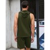 Clearlove Men's Athletic Tracksuit Set Sleeveless Hooded Tanks Tops Sweatsuit 2 Piece Casual Sports Shorts Set - 4 of 4