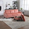 77.36'' Chenille L-Shaped 3-Seater Sectional Sofa with Storage Ottoman, Cup Holders, and Side Pockets - 4 of 4