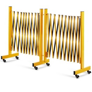 Expandable Metal Barricade, Adjustable Safety Barrier with Wheels, Folding Traffic Fence for Crowd Control, Portable & Heavy-Duty Construction Gate - 1 of 4