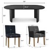 7-Piece Oval Dining Table Set, 79” Wood Pedestal Table with 4 Upholstered Armless Chairs & 2 Armchairs, Modern Dining Room Furniture-Maison Boucle - 3 of 4