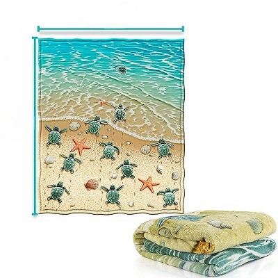 Turtle Beach 50" x 60" Multicolor Fleece Throw Blanket