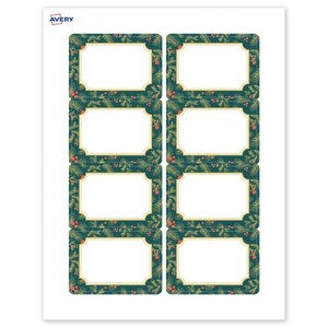 Avery Name Badges, 2-1/3" x 3-3/8", Gold-Teal Berries, Matte, 80ct - 1 of 4