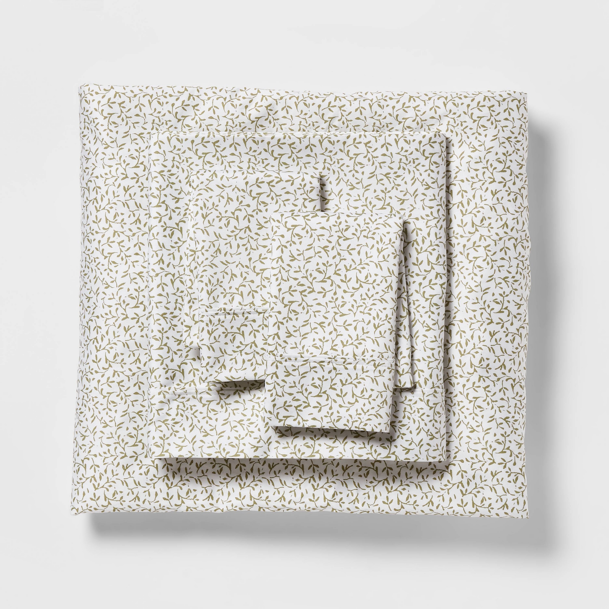 Queen Printed Performance 400 Thread Count Sheet Set Green Vine - Threshold™