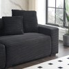 104.7'' 4-Seater Corduroy Sofa with 4 Throw Pillows, Large Living Room Couch, Soft Sponge Cushions, Orange Fabric - 3 of 4