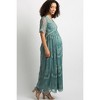 PinkBlush Sage Lace Mesh Overlay Maternity Maxi Dress - 2 of 4