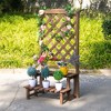 Outsunny Outdoor Plant Stand 2-Tier Wooden Flower Stand Display Plant Shelf with Climbing Vine Trellis for Patio Balcony Outdoor and Indoor Gardening - 2 of 4