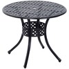 Maggift Patio Side Table, Wrought Iron Hollow Patio Small Side Table for Garden, Balcony, Courtyard, Poolside, Black, 33.5" * 33.5" * 27.5" - 2 of 4