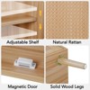 Sideboard Buffet Storage Cabinet with Rattan Doors and Adjustable Shelf,34.6" Wood Multifunctional Cupboard for Kitchen, Living Room, Entryway, Pantry - 4 of 4