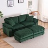 84.6" Convertible Sectional Sofas Corduroy 2-Seater Sofa with 2 Ottomans, 2 Back Pillows & 2 Toss Pillows ¨C Deep Seat Couch for Living Room - 2 of 4