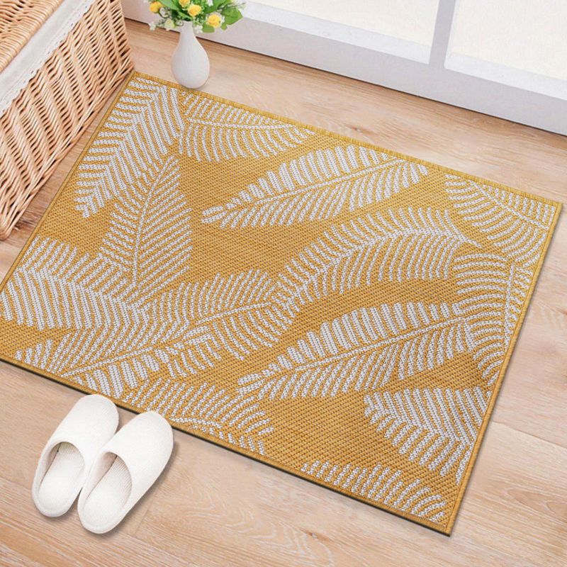 World Rug Gallery Distressed Palm Leaves Textured Flat Weave Indoor/Outdoor Area Rug, 3 of 10