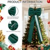 Christmas Tree Topper Bow and 24 Ribbon Bows, 25 PCS Set with Long Tail, for Xmas Tree, Garland, Wreath, Indoor Outdoor Christmas Decorations - 4 of 4