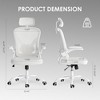 Infurnic Task and Office Chairs, Modern Office Chair with Adjustable Lumbar Support and Armrests, for Home and Office, White, 23.43"*23.43"*56.69" - 3 of 4