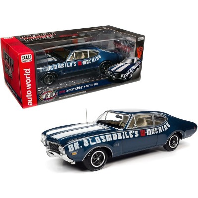 1969 Oldsmobile 442 W-30 Coupe "Dr. Oldsmobile's W-Machine" Trophy Blue Met. (MCACN) 1/18 Diecast Model Car by Autoworld