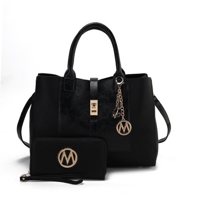 MKF Collection Yola Women’s Satchel Vegan Leather Bag and Wallet by Mia K- 2PCS Set