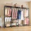 VEVOR Clothing Garment Rack,Heavy Duty Closet Wardrobe,Adjustable Tiers Clothes Racks with Steel Frame,1100lbs Load Capacity with 4 Hanging Rods,Black - 2 of 4