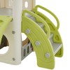 NAYSAYE Playground Slide Toddler Climber Playset with Bridge Tunnel and Basketball Hoop for Indoor Outdoor Play, Green, 72"*66.1"*69.45" - 4 of 4