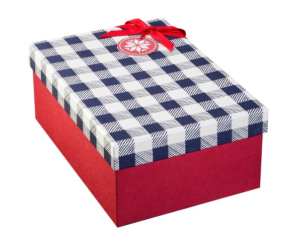 Red with Blue Buffalo Plaid Gift Box Kit - Wondershop&#153;