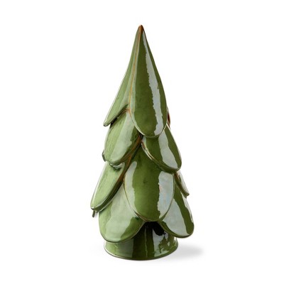 TAG Vail Large Light Green Tree Decor Ceramic Holiday Sculpture 6.5x6.5x14 in Perfect for Christmas Decor