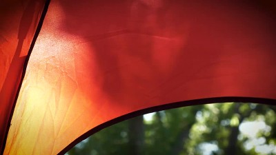 Red Elevated Outdoor Pet Bed with Canopy and Mesh