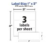 Avery Multi-Use Removable Labels, 1" x 3", White, Non-Printable, 8 Packs, 576 Blank Labels Total (21932) - 4 of 4