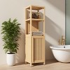 KTMBDW Bamboo Cabinet, Bathroom Storage Cabinet with Single Door and Shelves, Freestanding Bathroom Cabinet, Kitchen Cupboard for Living Room - 3 of 4