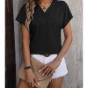 Women's Summer Shirt V-Neck Chain Shirt Short Sleeved T-Shirt for Women - 3 of 4