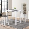 NicBex Dining Table Set for 3 Dining Room Table Set Counter Set Hanging Stool Counter Height Dining Table Set for Dining Room Small Space - 3 of 4