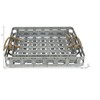HomeRoots Set of Two Gray Rectangular Metal Handmade Serving Tray With Handles - 3 of 4