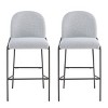 Set of 2 Upholstered Bar Stools with Backs, Metal Frame Counter Height Chairs, Modern Faux Leather Barstool for Kitchen-The Pop Home - 2 of 4