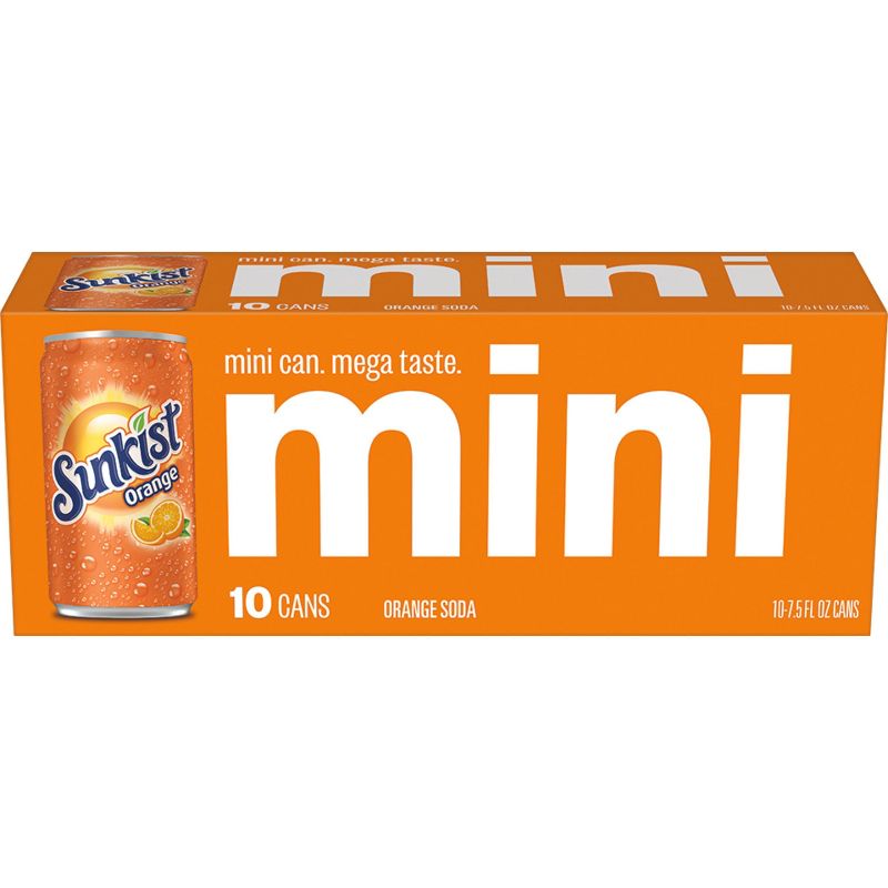 Sunkist Orange Soda - 10pk/7.5 fl oz Mini Cans, 2 of 8