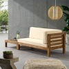 2pk Oana Outdoor Acacia Wood Right Arm Loveseat & Coffee Table Set with Cushions Teak/Beige - Christopher Knight Home - 4 of 4