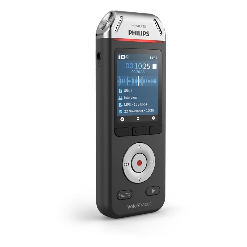 Philips DVT2810 8GB VoiceTracer Digital Voice Recorder with Dragon Speech Recognition Software - Product Key - Black, 5 of 6
