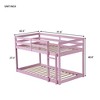 CAVINAS Twin Over Twin Platform/Floor Bunk Bed with Ladder,Solid Rubber Wood Bed Frame for Kids Room,Bedroom - 4 of 4
