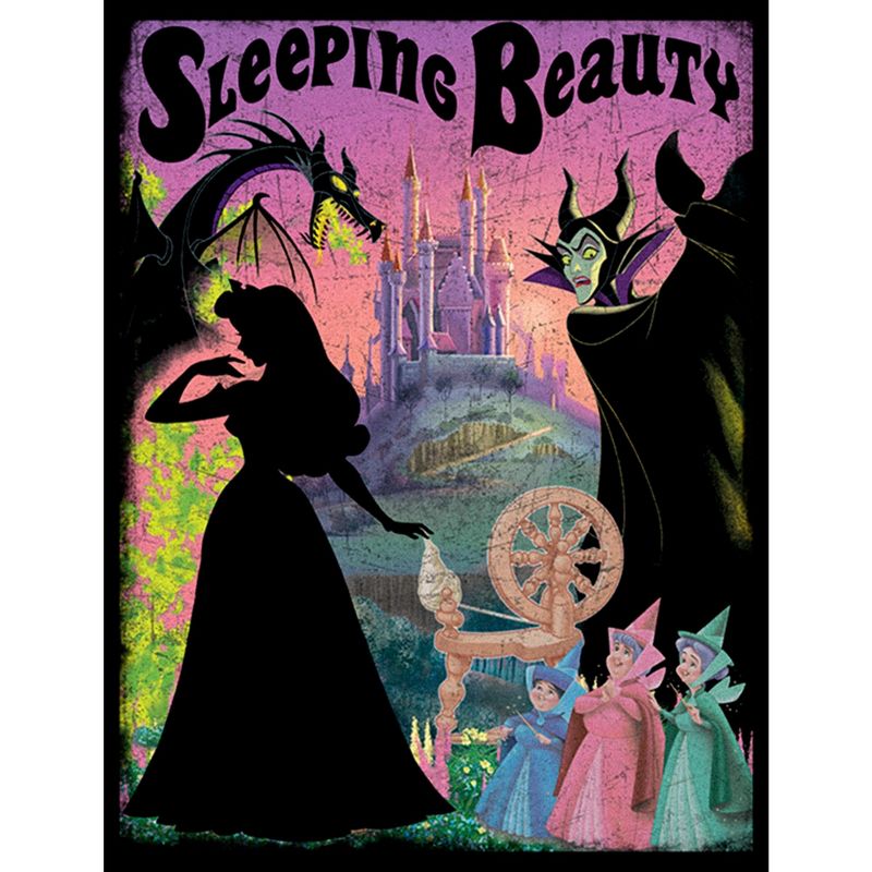 Girl's Sleeping Beauty Silhouette Poster Crop T-Shirt, 2 of 4