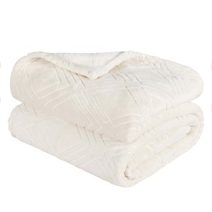 Diamond Flannel Embossed Fleece Blanket by Blue Nile Mills - 1 of 4
