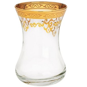 Classic Touch Set of 6 Tea Cups with Gold Design - 1 of 3