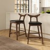 Ashcroft Furniture,Hester Solid Wood Upholstered Square Bar Chair (Set of 2) - 2 of 4