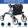 Elderly Walking Aid with Seats, 3-in-1 Walking Wheelchair Combination, with 8" Anti-slip Wheels, Reversible Backrest, and Detachable Footrest - 3 of 4