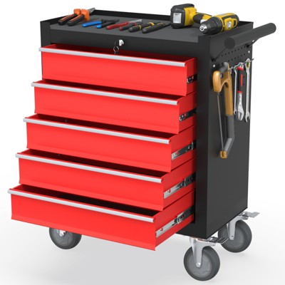 Huxxion 5-Drawer Heavy Duty Rolling Tool Chest Tool Storage Box