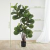 4-Foot Faux Fiddle Leaf Fig Tree in Pot, Artificial Fiddle Leaf Fig Tree with 72 Leaves in Pot, Fake Green Plant for Indoor Outdoor Home Living Room - 4 of 4