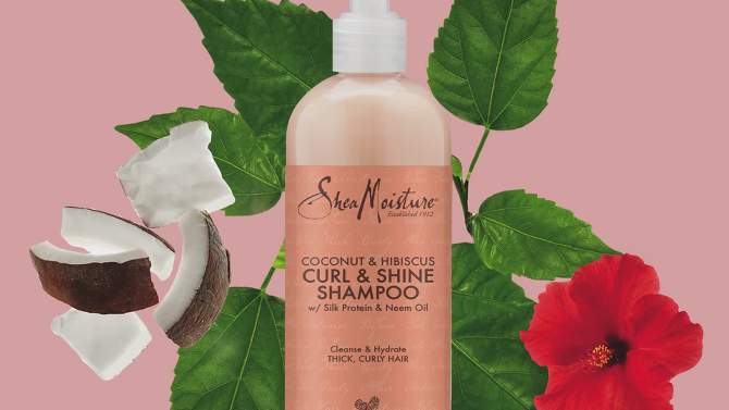 SheaMoisture Coconut & Hibiscus Curl & Shine Shampoo For Thick Curly Hair, 2 of 16, play video