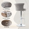 Sapphtopaz Velvet Swivel Bar Stools Set of 2, Adjustable Counter Barstools with Nailhead and Metal Legs, High Chair for Kitchen, Living Room - 3 of 4