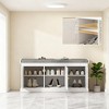 CAVINAS Rustic Wooden Storage Shoe Bench with Adjustable Shelf,Modern Shoe Cabinet Bench for Living Room,Entryway - 3 of 4