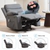 Recliner Chair Nursery, Manual Reclining Rocking Chair, 360 Swivel Glider with Cup Holder, Massage and Heat Recliner, Indoor Single Sofa Chairs - 3 of 4